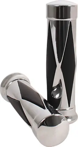 Diamond Pattern Chrome Grips - 7/8" - (02-2484) While Supplies Last