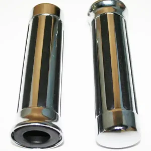 Slotted Buffalo Chrome Grips - 7/8" - (02-2485) Seasonal Sale