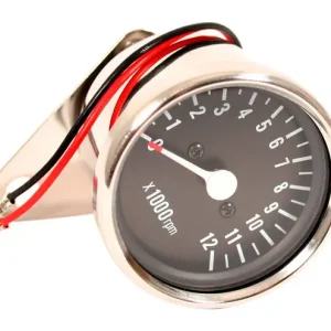4:1 Mini Tachometer ~ Black Face - (03-0733) Popular