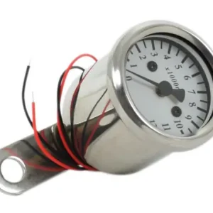4:1 Mini Tachometer ~ White Face - (03-0753) One Day Deal