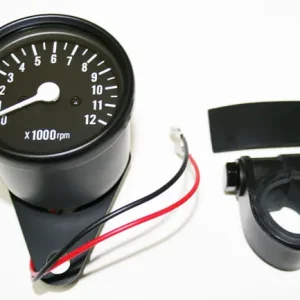 5:1 Mini Tachometer - All Black - w Bar Clamp (03-0772) No Minimum Order
