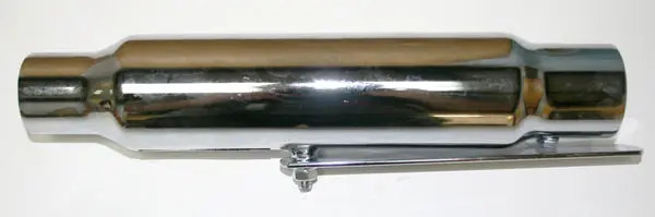 Trusted Brand Chrome Shorty Muffler w Removeable Baffle ~ 12" Long (06-6998)