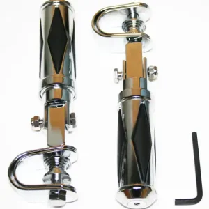 Custom Diamond Pattern Chrome Crash Bar Highway Footpeg Set (19-0059) Special Offer