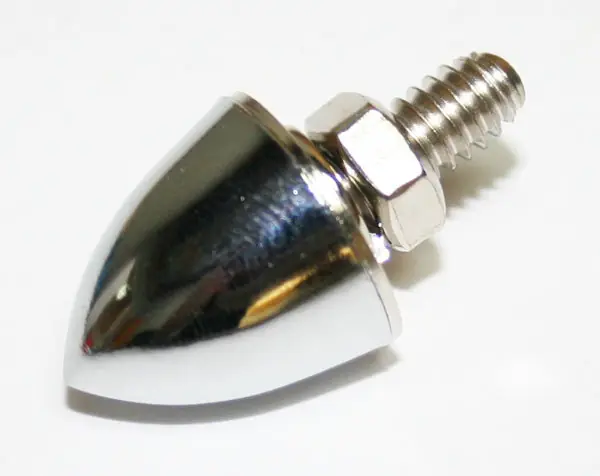 Chrome Bullet Shaped License Plate Bolt (73-0089) Time-Limited