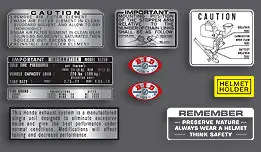 Modern Warning & Service Label Decal Set (73-0643)