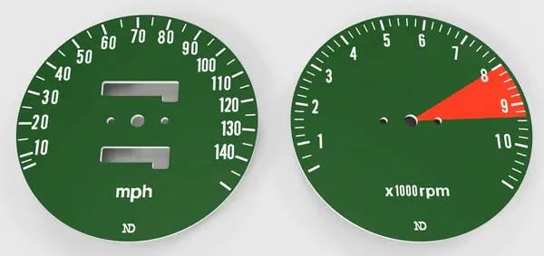 Save Now CB750K 1976 Speedo & Tachometer Face Plate Set ~ MPH (73-0660)