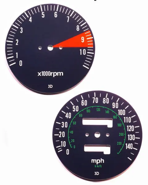 Save Now CB750K 1977 Speedo & Tachometer Face Plate Set ~ MPH (73-0662)