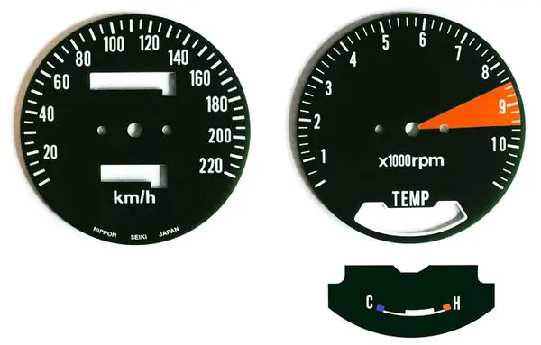 GL1000 LTD Speedometer & Tachometer Face Plate Set ~ KM/H (73-0668) Same Day Shipping