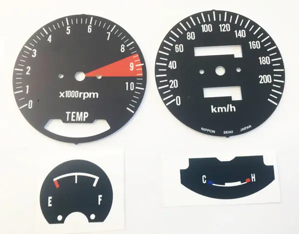 Secure Checkout GL1000 K2 Speedometer & Tachometer Face Plate Set ~ KM/H (73-0670)