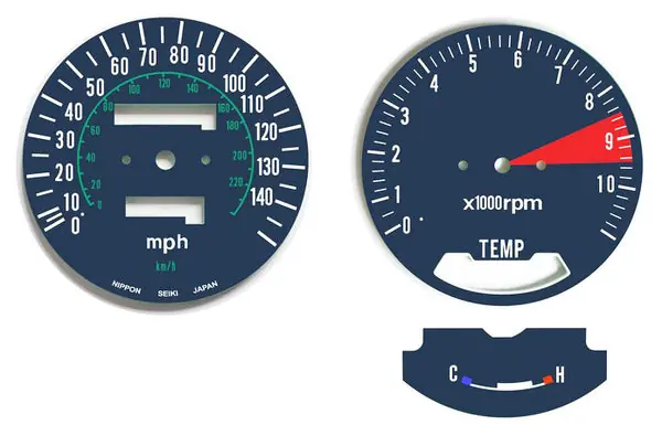 Limited Edition GL1000 K2 Speedometer & Tachometer Face Plate Set ~ MPH (73-0671)