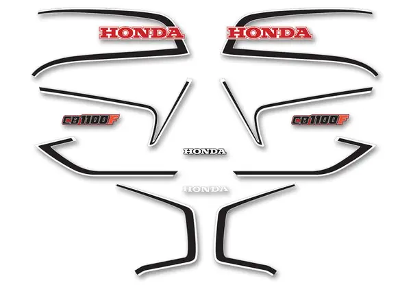 Luxury CB1100F 1983 Complete Decal Set ~ Red & White USA Model (73-0676)