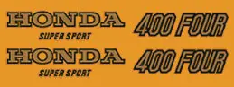 CB400F 1977 Tank & Side Logo Decals ~ Parakeet Yellow (73-0699) Seasonal Sale