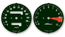 Shop Now CB400F 1976 Speedo & Tach Face Decal Set ~ MPH (73-0703)