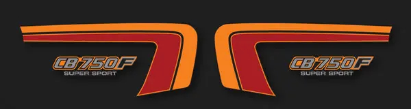 CB750F 1982 Side Panel Stripe & Logo Decal Set ~ Black Model (73-0724) Affordable
