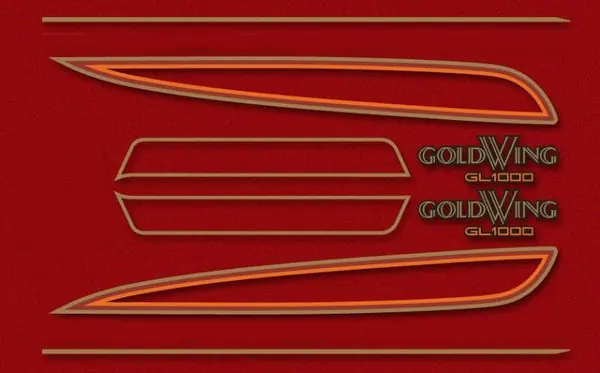 Secure Checkout GL1000K 1976 Complete Decal Set ~ Candy Antares Red Model (73-0752)
