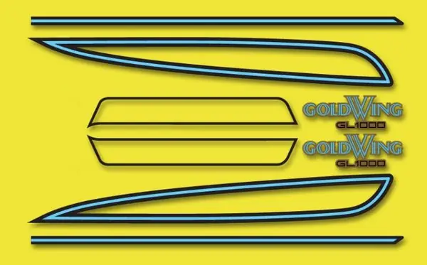 GL1000K 1976 Complete Decal Set ~ Sulfur Yellow Model (73-0754) Warranty Included
