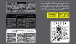 New Arrival CB550F 1975-77 ~ Warning and Service Label Set (73-0762)