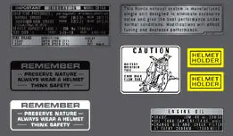CB750K 1973-74 ~ Warning and Service Label Set (73-0775) Bargain