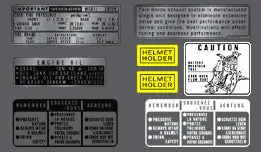Grab Now CB750K 1975-78 ~ Warning and Service Label Set (73-0776)