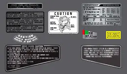CB750F 1979-80 Supersport ~ Silver Model Only ~ Warning and Service Label Set (73-0789) Bargain