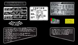CB750F 1980 Supersport ~ Black Model Only ~ Warning and Service Label (73-0791) Brand New