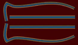 Seasonal Sale CB550K 1977-78 Gas Tank Stripe Decals ~ Gold/Blue Type (73-0798)