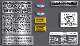 CB400F 1976 ~ Light Ruby Red Model ~ Warning and Service Label Set (73-0800) Super Sale