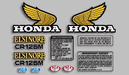 CR125M 1974-75 Elsinore 11 Pc. Decal Set (73-0818) Trusted Brand