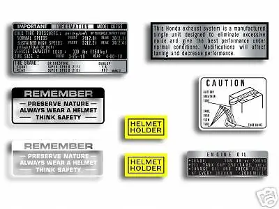 CB750K 1971-72 ~ Warning and Service Label Set (73-0826) Bulk Order