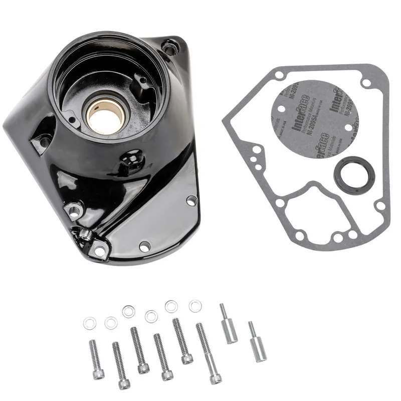 Worldwide Shipping Nose Cone Cam Gear Cover - Black- 1973-92 Harley-Davidson Big Twin