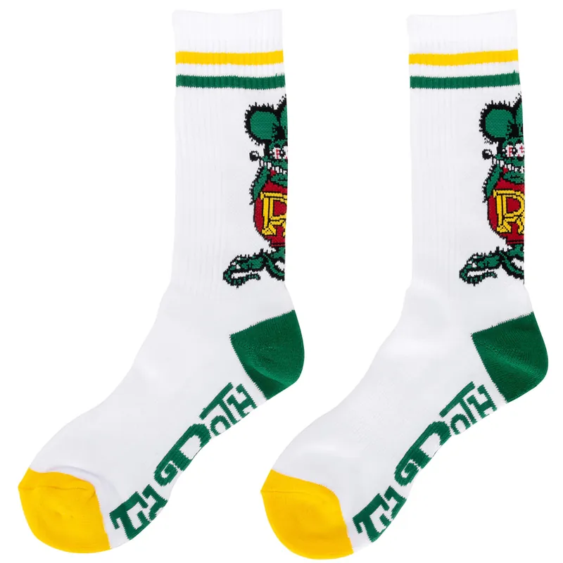 Get Yours Rat Fink Standing Socks - White