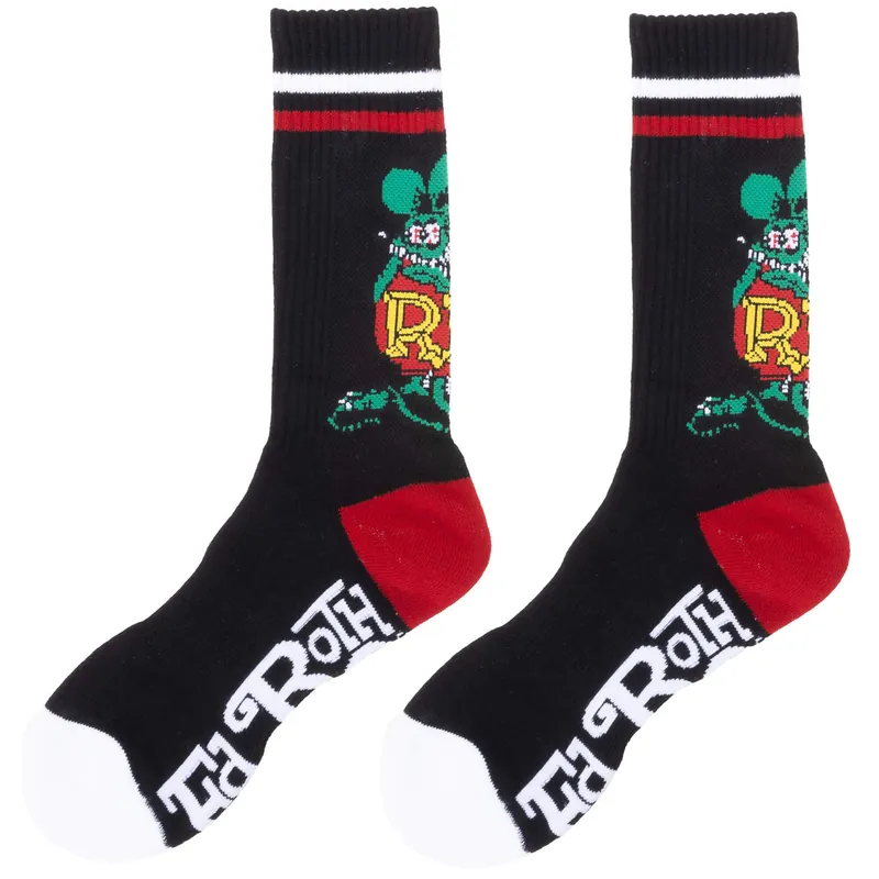Rat Fink Standing Socks - Black Worldwide Shipping