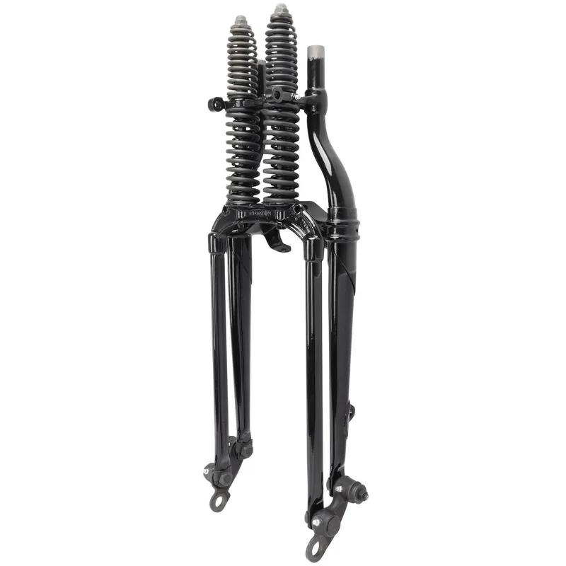 Classic Inline Springer Front Fork - Black/Black Springs - Stock Length Mega Sale