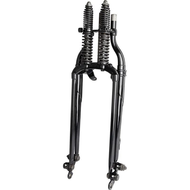 Hot Deal Classic Inline Springer Front Fork - Black/Black Springs 2" Over Length