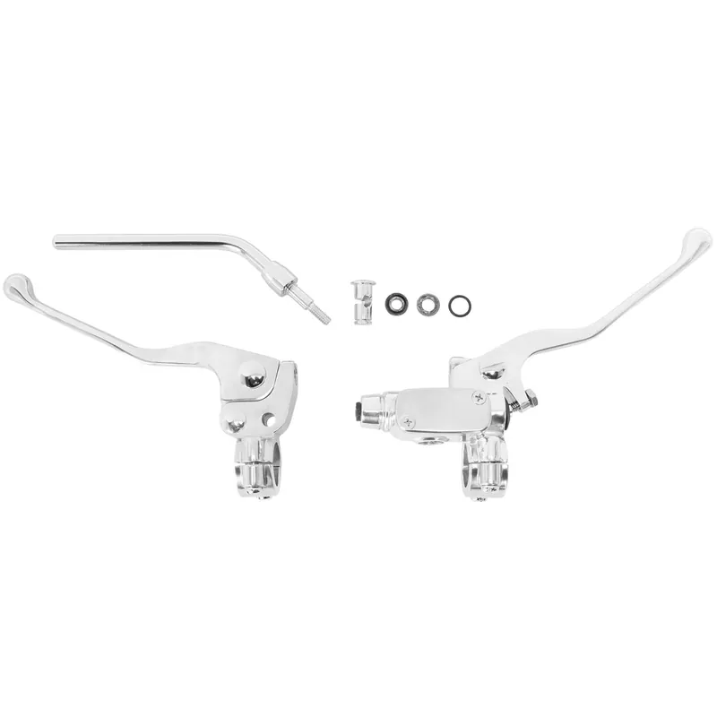 Brake/Mechanical Clutch Control Kit for 1 inch Handlebars - 7/16 inch Bore - Polished Free Returns