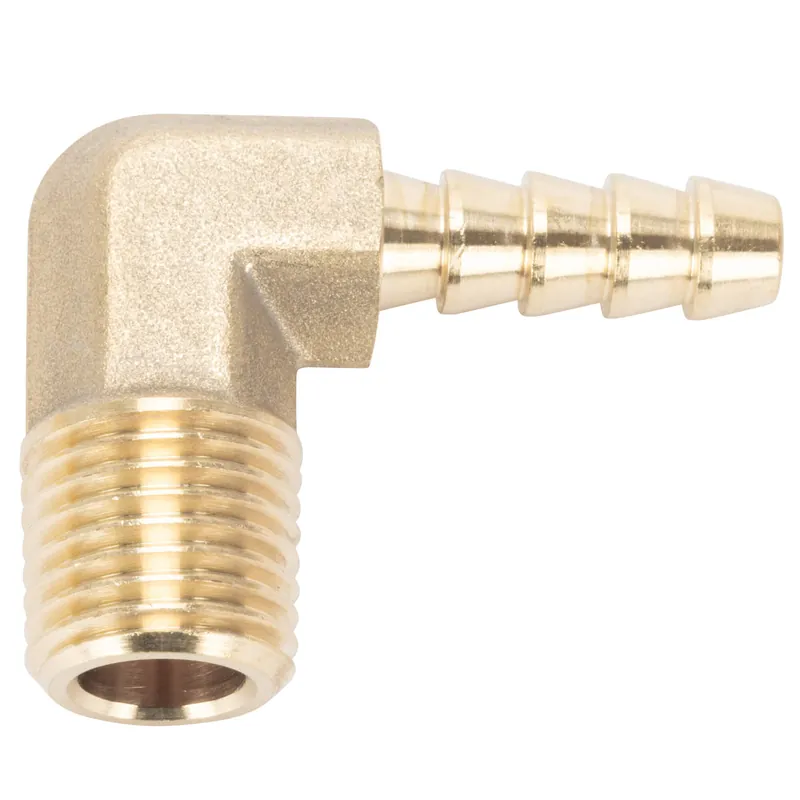 1/4 inch Hose Barb 90 Elbow x 1/4 inch NPT - Brass Direct From Manufacturer