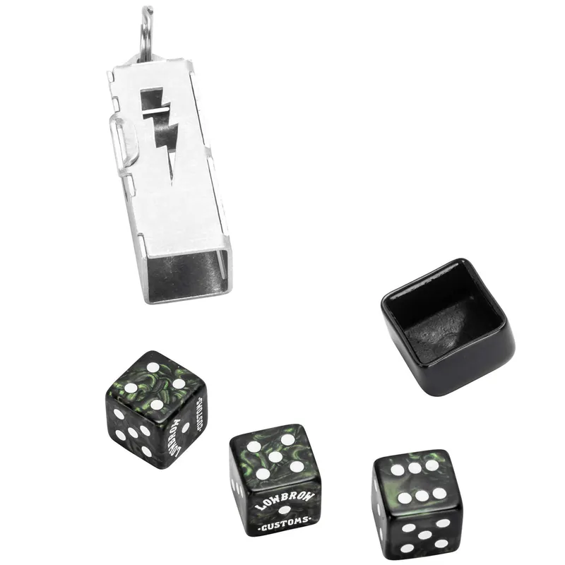 Dice Holder Keychain Kit with Black Lowbrow Dice Authentic