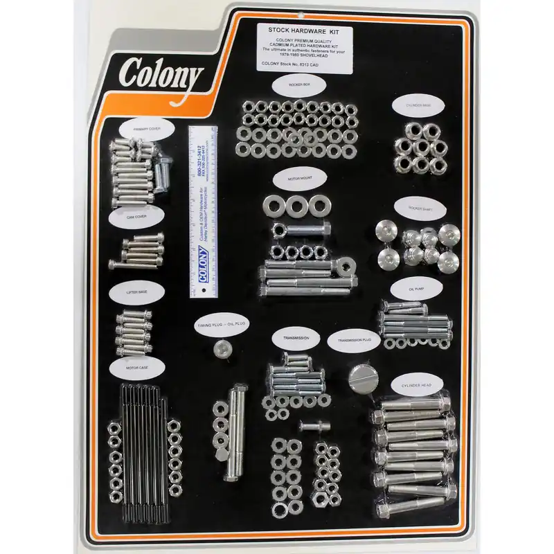 #8313 CAD Complete Stock Hardware Kit - 1979-1980 Harley-Davidson Shovelhead - CAD Plated Buy Today