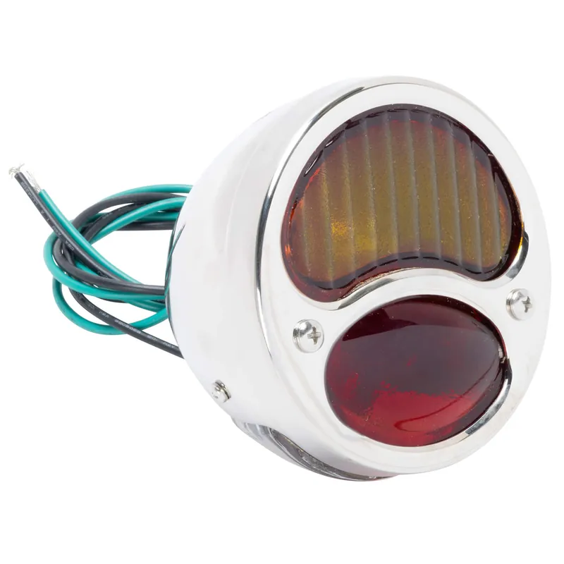 Place Order 1928 - 1932 Ford Duolamp - Red/Yellow Lens - Model A stainless steel Tail Light for your bobber or chopper