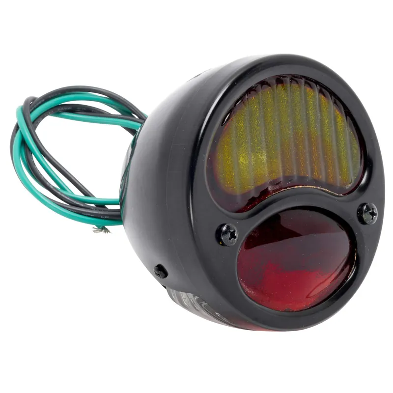 Reduced Price 1928 - 1932 Black Out Ford Duolamp - Red/Yellow Lens - Model A stainless steel Tail Light for your bobber or chopper