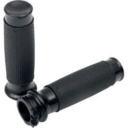 Big Sale Todds Cycle Aluminum Vice Black Hand Grips w/ Rubber Harley Cable Throttle 84-17