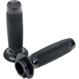 Bulk Order Todds Cycle Aluminum Moto Black Hand Grips w/ Knurl Harley Cable Throttle 84-17