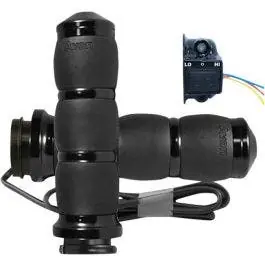 Popular Avon Velvet Air Cushioned Black Anodized Heated Hand Grips for Harley TBW