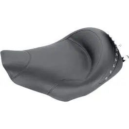High Quality Mustang Seats 75578 Wide Smooth Black Studded Solo Seat Harley FLHR FLHX 97-07