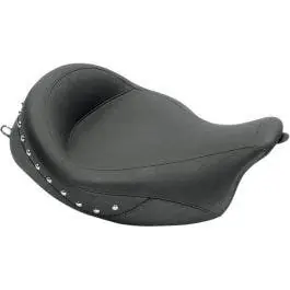 Mustang 76068 Super Wide Chrome Studded Solo Seats for Harley Touring FLH 08-23 Certified