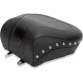 Mustang 79114 Seat Wide Chrome Studded Rear Seat Only for Harley 89-99 FLSTS Fast Shipping