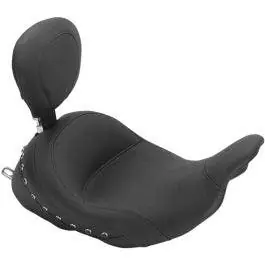 Mustang 79912 Black Studded Lowdown Solo Seat w/ Driver Backrest Harley FL 08-23 Special Discount
