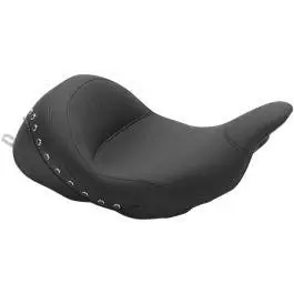 Next Day Delivery Mustang 76082 Black Studded Lowdown Solo Seat W/O Driver Backrest Harley 08-23