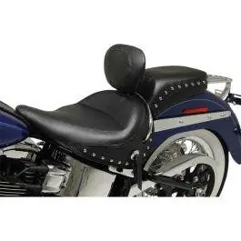 Fresh Stock Mustang 79913 Studded Wide Solo w/ Removable Backrest Seat Harley 05-17 Softail FLSTN