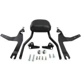 Cobra 602-2002B Black Complete Detachable Backrest Kit Harley 07-17 FL/ST 200mm Certified